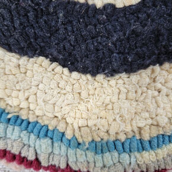 VTG Black Cat Fays Garret Seat Cushion Rug Round Hand Hook Loop Signed Folk Art - Picture 9 of 16